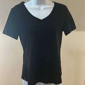 Classic Black V-Neck Women's Top